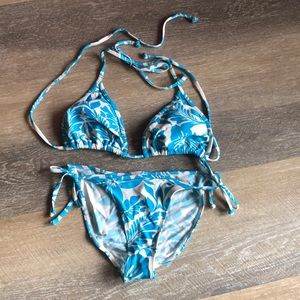 Tropical Print two piece swim suit